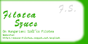 filotea szucs business card